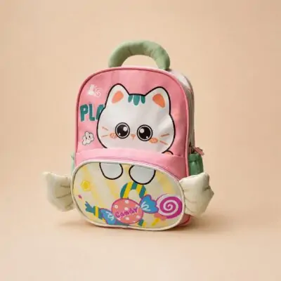 Cat Cartoon Kids School Backpack