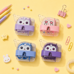 Kids Pencil Sharpener Set of 4 | Cute Cartoon Sharpener with Box